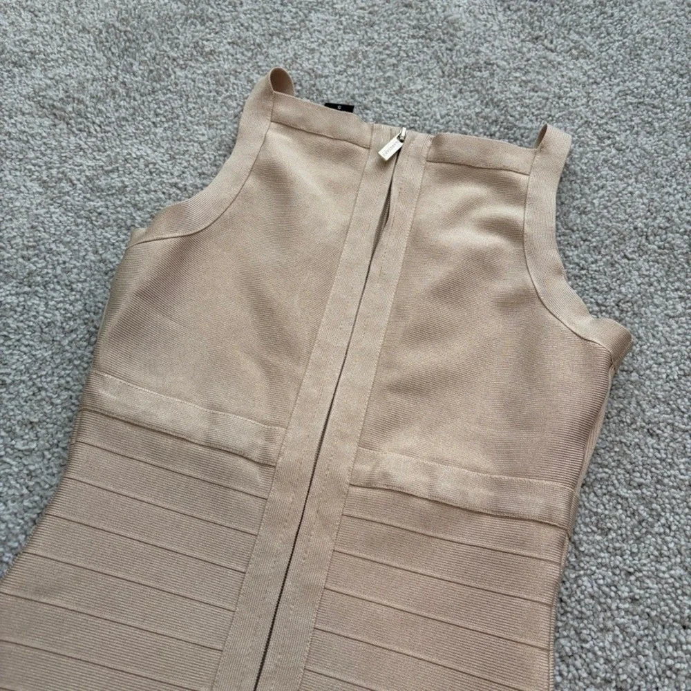 Marciano Penelope Bandage Dress Womens S Tan Beige Bodycon Cocktail Clubwear